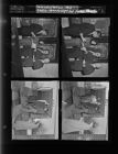 Men unloading furniture from truck; Group standing looking at papers (4 Negatives) (December 28, 1957) [Sleeve 33, Folder d, Box 13]